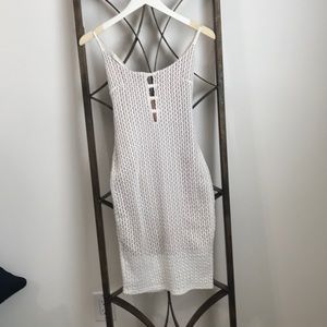 NEW white bodycon crochet midi dress